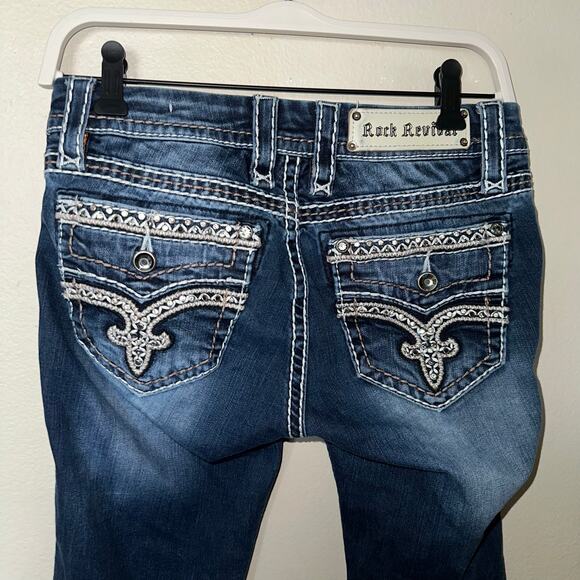 Y2k low rise rock revival skinny jeans sz 27 - Picture 2 of 7